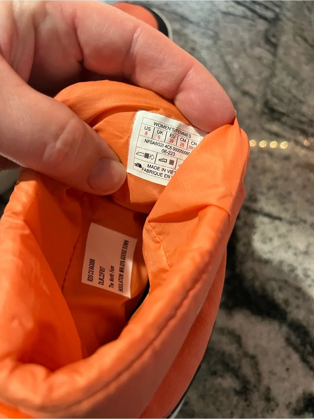 The North Face Winter Boots Women Orange Nuptse II Bootie 700 Dryvent Size 8